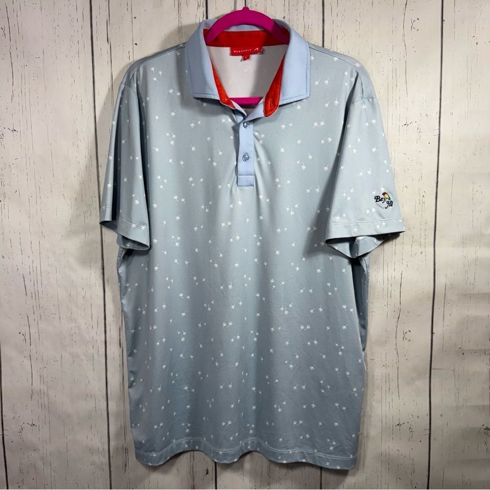 Redvanly Bay Hill Golf Polo Light Blue Print Size L Country Club Performance